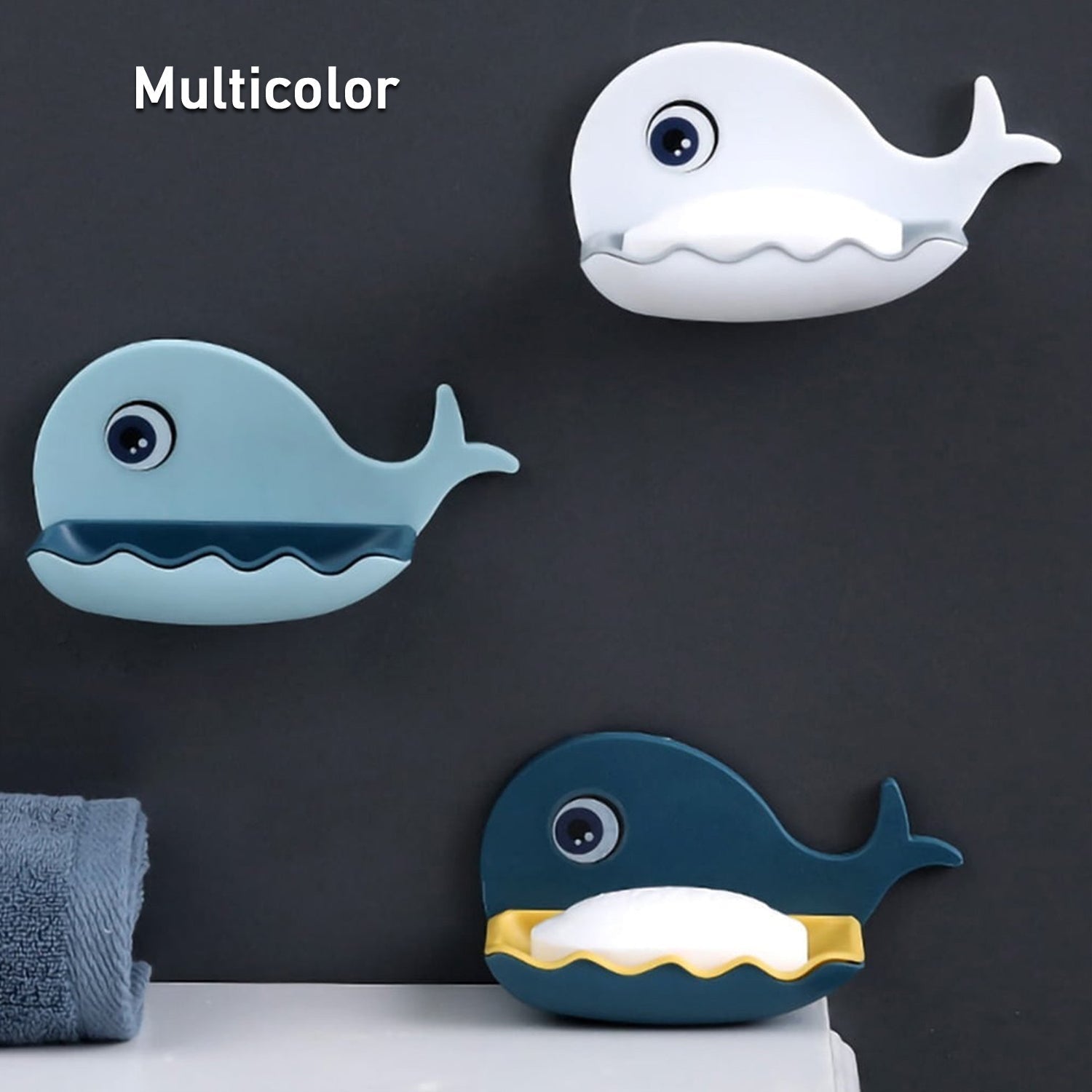 Double-layer adhesive soap holder in fish shape Double-layer adhesive soap holder in fish shape